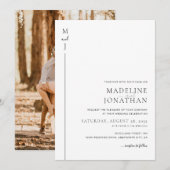 Moderne minimalistische Initiaal Monogram foto bru Kaart (Voorkant / Achterkant)