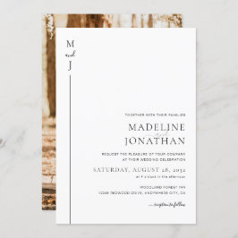 Moderne minimalistische Initiaal Monogram foto bru Kaart