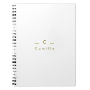 Moderne Minimalistische Initiaal Monogram Notitieboek