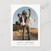 Moderne minimalistische Initialen boog foto bruilo Bedankkaart (Voorkant)