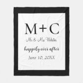 Moderne minimalistische Initialen bruiloft Fleece Deken (Voorkant)