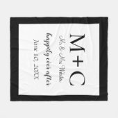 Moderne minimalistische Initialen bruiloft Fleece Deken (Voorkant (Horizontaal))