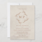 Moderne minimalistische Initialen bruiloft Kaart (Voorkant)