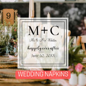 Moderne minimalistische Initialen bruiloft Servet