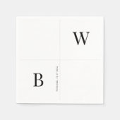 Moderne minimalistische Initialen bruiloft servett Servet (Voorkant)