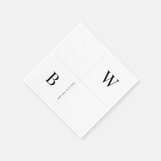 Moderne minimalistische Initialen bruiloft servett Servet (Hoek)