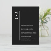 Moderne minimalistische Initialen Fotobruiloft Kaart (Staand voorkant)