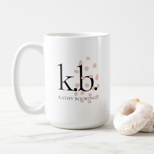 Moderne minimalistische Initialen Koffie Mok (Met donut)