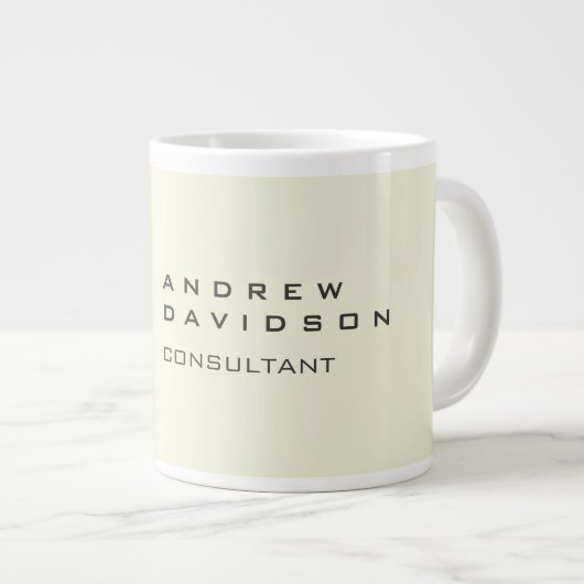 Moderne minimalistische Initialen Rood Monogram Be Grote Koffiekop (Voorkant rechts)