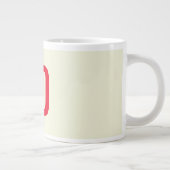 Moderne minimalistische Initialen Rood Monogram Be Grote Koffiekop (Rechts)