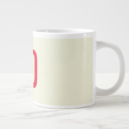 Moderne minimalistische Initialen Rood Monogram Be Grote Koffiekop (Rechts)