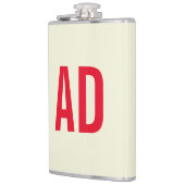 Moderne minimalistische Initialen Rood Monogram Be Heupfles (Links)