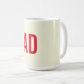 Moderne minimalistische Initialen Rood Monogram Be Koffiemok (Voorkant rechts)