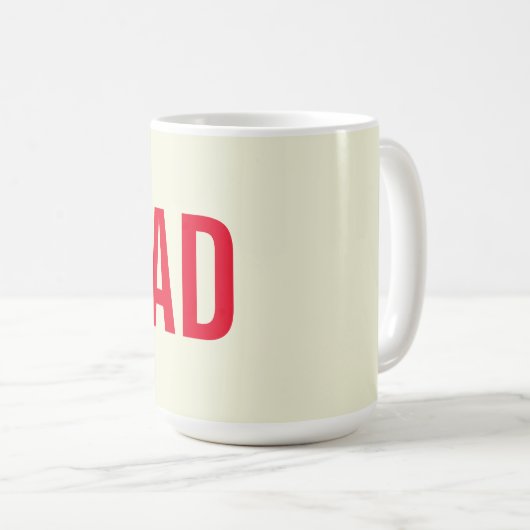 Moderne minimalistische Initialen Rood Monogram Be Koffiemok (Voorkant rechts)