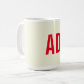 Moderne minimalistische Initialen Rood Monogram Be Koffiemok (Voorkant links)