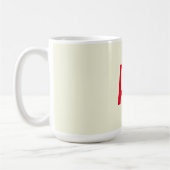 Moderne minimalistische Initialen Rood Monogram Be Koffiemok (Links)