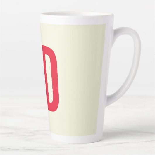 Moderne minimalistische Initialen Rood Monogram Be Latte Mok (Rechts)