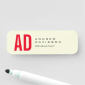 Moderne minimalistische Initialen Rood Monogram Be Naamplaatje (In situ)