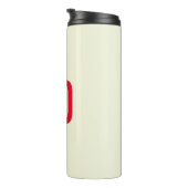 Moderne minimalistische Initialen Rood Monogram Be Thermosbeker (Geroteerd rechts)