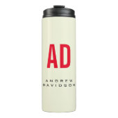 Moderne minimalistische Initialen Rood Monogram Be Thermosbeker (Voorkant)