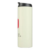 Moderne minimalistische Initialen Rood Monogram Be Thermosbeker (Geroteerd rechts)