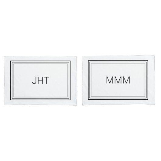 Moderne minimalistische Initialen voor echtgenote  Kussensloop (Voorkant-Set)