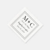 Moderne Minimalistische Initiële Bruiloft  Servet (Hoek)