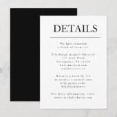 Moderne Minimalistische Initiële Huwelijksdetailsk Kaart (Voorkant / Achterkant)