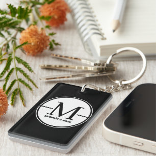 Moderne Minimalistische Initiële Monogram Acryl Sl Sleutelhanger