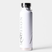 Moderne Minimalistische Initiële Monogram Waterfles (Links)