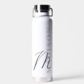 Moderne Minimalistische Initiële Monogram Waterfles (Achterkant)