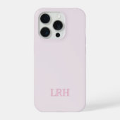Moderne Minimalistische Initiële Roze Monogram iPhone Hoesje (Achterkant)