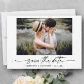 Moderne, minimalistische inkt Pen script foto Save The Date