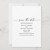 Moderne minimalistische inkt Script Couple 4-foto' Save The Date (Achterkant)