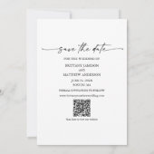 Moderne minimalistische inkt Script Photo Arch QR- Save The Date (Achterkant)