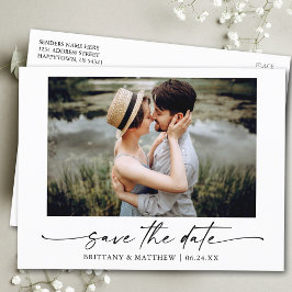 Moderne, minimalistische inktpagina waarop de datu briefkaart