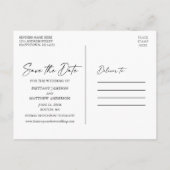 Moderne, minimalistische inktpagina waarop de datu briefkaart (Achterkant)