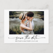 Moderne, minimalistische inktpagina waarop de datu briefkaart (Voorkant)