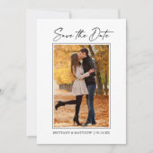 Moderne, minimalistische inktpennen save the date (Voorkant)