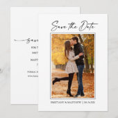 Moderne, minimalistische inktpennen save the date (Voorkant / Achterkant)