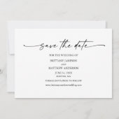 Moderne, minimalistische inktscriptfoto save the date (Achterkant)