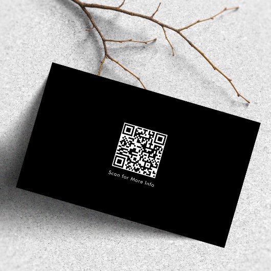 Moderne minimalistische Inline QR-code zwart-wit Visitekaartje