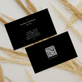 Moderne minimalistische Inline QR-code zwart-wit Visitekaartje