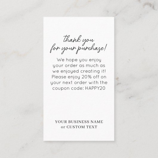 Moderne minimalistische instructies voor de verzor visitekaartje (Achterkant)