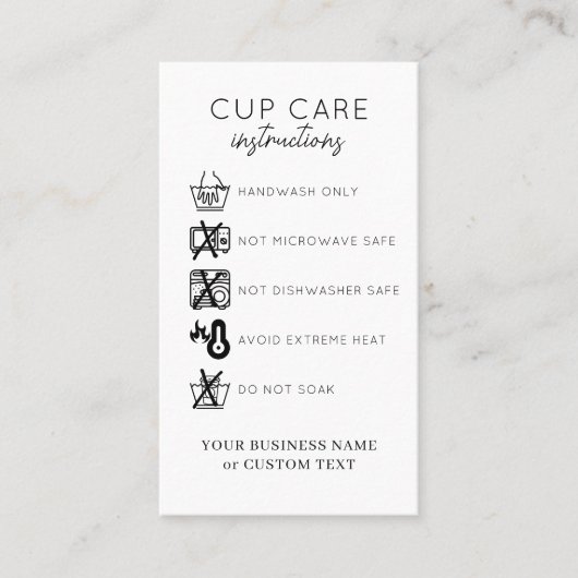 Moderne minimalistische instructies voor de verzor visitekaartje (Voorkant)
