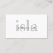 Moderne Minimalistische Interieurontwerper Visitekaartje (Voorkant)