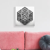 Moderne Minimalistische Isometrische Doolhof - Abs Canvas Afdruk (Insitu (Woonkamer))