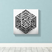 Moderne Minimalistische Isometrische Doolhof - Abs Canvas Afdruk (Insitu (Houten vloer))