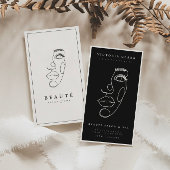 Moderne minimalistische Ivoor/Black Salon & Spa Visitekaartje