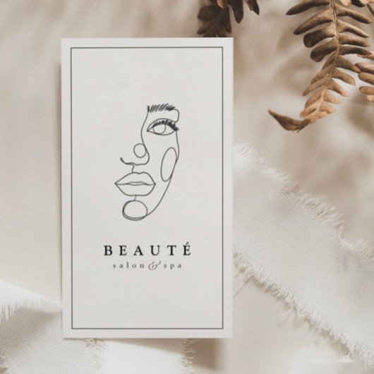 Moderne minimalistische Ivoor/Black Salon & Spa Visitekaartje